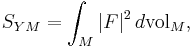 S_{YM} = \int_M \left|F\right|^2 d\mathrm{vol}_M,