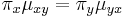  \pi_x\mu_{xy} = \pi_y\mu_{yx} \ 