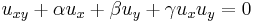 \displaystyle u_{xy}%2B\alpha u_x%2B\beta u_y%2B\gamma u_xu_y=0