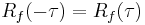 R_f(-\tau) = R_f(\tau)\,