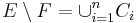 E \setminus F = \cup_{i=1}^n C_i