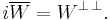 i\overline{W} = W^{\bot\,\bot}.