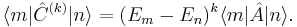 
  \langle m | \hat{C}^{(k)} | n \rangle = (E_m-E_n)^k \langle m | \hat{A} | n \rangle.
