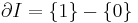 \partial I = \{1\}-\{0\}