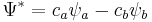 \Psi^* = c_a \psi_a - c_b \psi_b