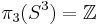 \pi_3(S^3)=\mathbb{Z}\,