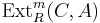 \operatorname{Ext}^m_R(C,A)