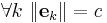 \forall k\ \|\mathbf{e}_k\| = c 