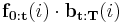 \mathbf{f_{0:t}}(i) \cdot \mathbf{b_{t:T}}(i)