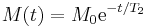 M(t) = M_0 \mathrm{e}^{-t/T_2}