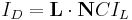 I_{D}=\mathbf{L}\cdot\mathbf{N} C I_{L}