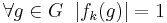 \forall g \in G\;\; |f_k(g)|=1