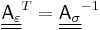 \underline{\underline{\mathsf{A}_\varepsilon}}^T = \underline{\underline{\mathsf{A}_\sigma}}^{-1}