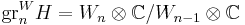 \operatorname{gr}_n^{W} H = W_n\otimes\mathbb{C}/W_{n-1}\otimes\mathbb{C} 