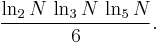 \frac{\ln_2 N\,\ln_3 N\,\ln_5 N}{6}.