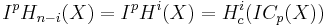 I^pH_{n-i}(X) = I^pH^i(X) = H^{i}_c(IC_p(X))