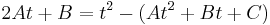 2 A t %2B B = t^2 - (A t^2 %2B B t %2B C)