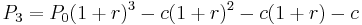 P_3 = P_0(1%2Br)^3- c(1%2Br)^2- c(1%2Br) - c