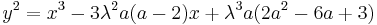 y^2 = x^3 - 3{\lambda}^2a(a-2)x %2B {\lambda}^3a(2a^2-6a%2B3)