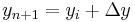 \textstyle y_{n%2B1} = y_i %2B \Delta y