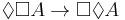 \Diamond\Box A\to\Box\Diamond A