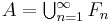 \textstyle A=\bigcup_{n=1}^{\infty}F_n