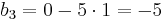 b_3 = 0 - 5 \cdot 1 = -5