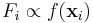 F_i \propto f(\mathbf{x}_i)