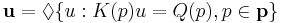  {\mathbf u} = \lozenge \{u:K(p)u = Q(p),p\in {\mathbf p}\} 