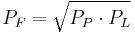 P_F = \sqrt{P_P\cdot P_L}