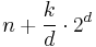 \mathcal{} n %2B \frac{k}{d} \cdot 2^d 