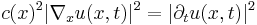 c(x)^2 |\nabla_x u(x,t)|^2 = |\partial_t u(x,t)|^2