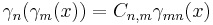 \gamma_n(\gamma_m(x)) = C_{n, m} \gamma_{mn}(x)