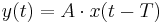 y(t) = A\cdot x(t-T)