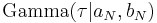 \operatorname{Gamma}(\tau|a_N, b_N)