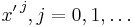 {x'\,}^j, j=0,1,\dots