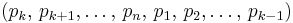 (p_k,\,p_{k%2B1},\dots,\,p_n,\,p_1,\,p_2,\dots,\,p_{k-1})