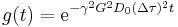 g(t)=\mathrm{e}^{-\gamma^2 G^2 D_0 (\Delta \tau)^2 t}