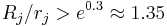 R_j/r_j>e^{0{.}3}\approx 1.35