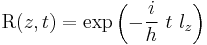 \,\mbox{R}(z, t) = \exp\left(- \frac{i}{h}\ t\ l_z\right)