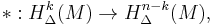 *�: H^k_\Delta(M)\to H^{n-k}_\Delta(M),