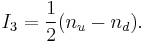 I_3=\frac{1}{2}(n_u-n_d).\ 