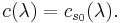  c(\lambda)=c_{s_0}(\lambda).