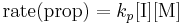  \textstyle\ \mbox{rate(prop)} = k_p[\mbox{I}][\mbox{M}] 