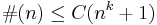 \#(n)\le C(n^k%2B1)