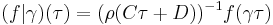 (f\big|\gamma)(\tau)=(\rho(C\tau%2BD))^{-1}f(\gamma\tau)