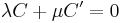 \lambda C %2B \mu C' = 0\ 