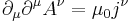 \partial_\mu \partial^\mu A^\nu = \mu_0 j^\nu