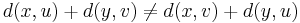 d(x,u)%2Bd(y,v)\not=d(x,v)%2Bd(y,u)