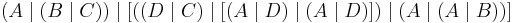 (A\mid(B\mid C))\mid[((D\mid C)\mid[(A\mid D)\mid(A\mid D)])\mid(A\mid(A\mid B))]